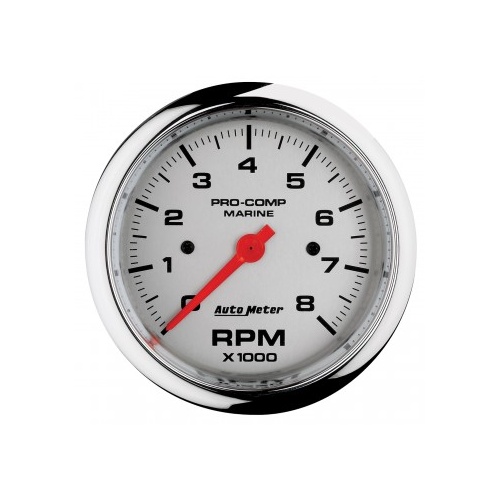 AUTOMETER GAUGE 3-3/8" IN-DASH TACHOMETER,0-8,000 RPM,MARINE CHROME # 200779-35