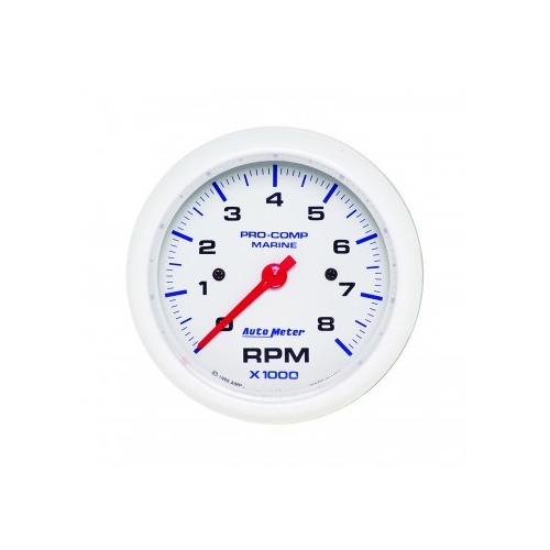AUTOMETER GAUGE 3-3/8" IN-DASH TACHOMETER,0-8,000 RPM,MARINE WHITE # 200779