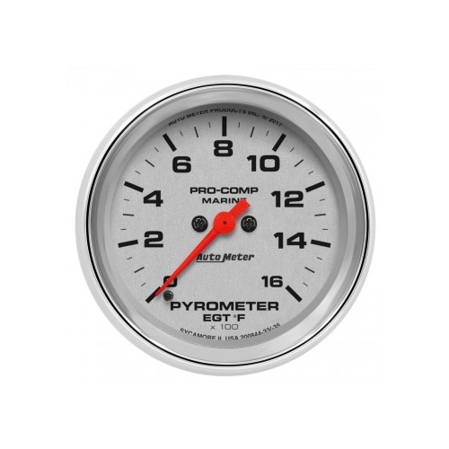 AUTOMETER GAUGE 2-5/8" PYROMETER,0-1,600 ºF,MARINE CHROME # 200844-35