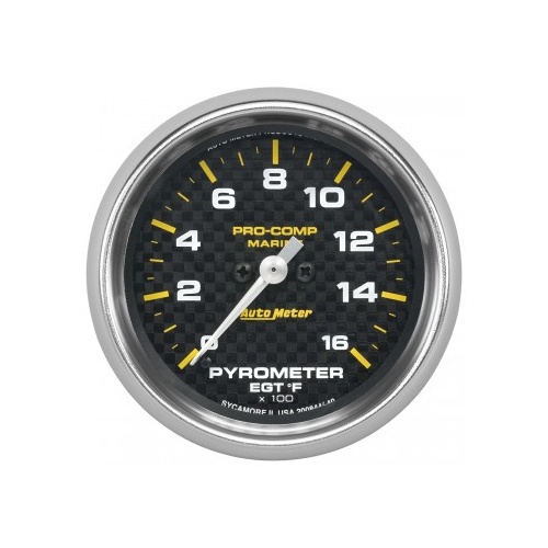 AUTOMETER GAUGE 2-5/8" PYROMETER,0-1,600 ºF,MARINE CARBON FIBER # 200844-40