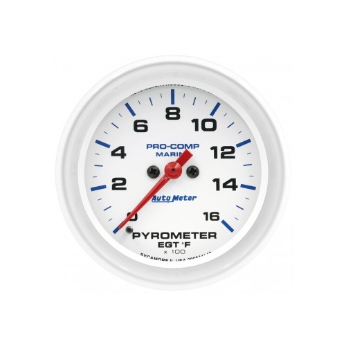 AUTOMETER GAUGE 2-5/8" PYROMETER,0-1,600 ºF,MARINE WHITE # 200844