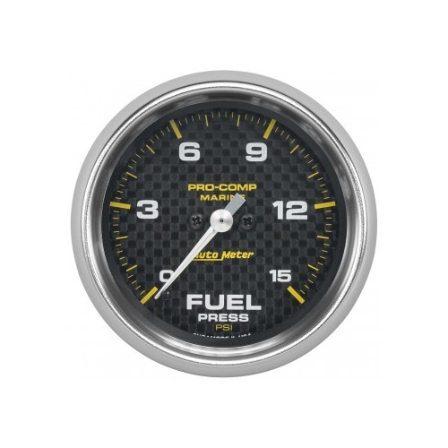 AUTOMETER GAUGE 2-5/8" FUEL PRESSURE,0-15 PSI,STEPPER MOTOR,MARINE CARBON FIBER # 200849-40