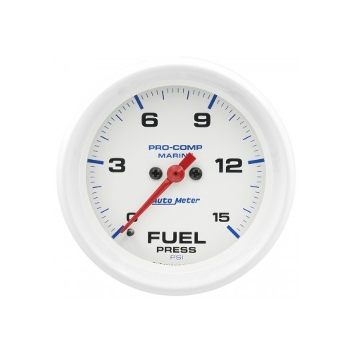 AUTOMETER GAUGE 2-5/8" FUEL PRESSURE,0-15 PSI,STEPPER MOTOR,MARINE WHITE # 200849