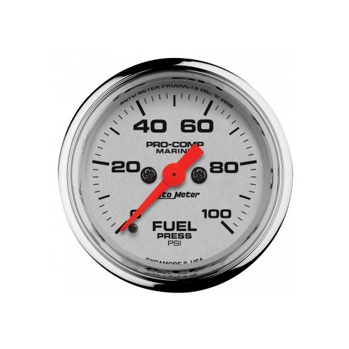 GAUGE 2-1/16" FUEL PRESSURE,0-100 PSI,STEPPER MOTOR,MARINE CHROME ULTRA-LITE # 200850-35