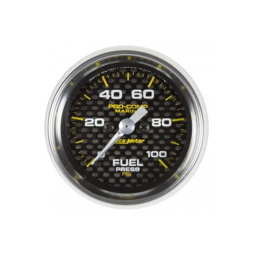 GAUGE 2-1/16" FUEL PRESSURE,0-100 PSI,STEPPER MOTOR,MARINE CARBON FIBER # 200850-40