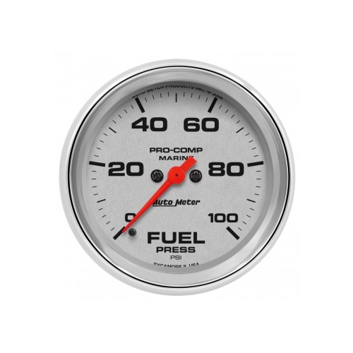 AUTOMETER GAUGE 2-5/8" FUEL PRESSURE,0-100 PSI,STEPPER MOTOR,MARINE CHROME # 200851-35