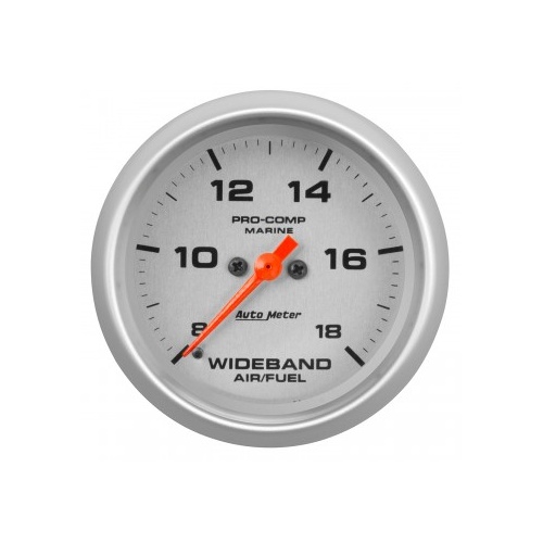 AUTOMETER GAUGE 2-5/8" WIDEBAND AIR/FUEL RATIO,ANALOG,8:1-18:1 AFR,MARINE SILVER # 200870-33