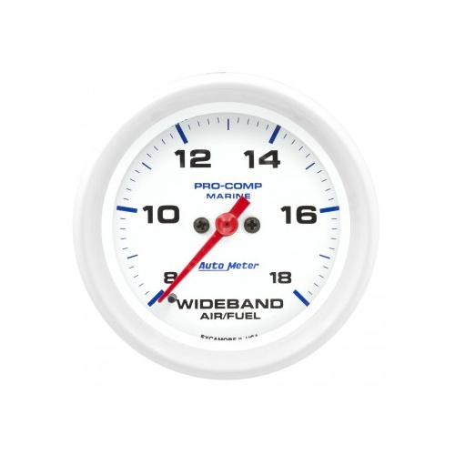 AUTOMETER GAUGE 2-5/8" WIDEBAND AIR/FUEL RATIO,ANALOG,8:1-18:1 AFR,MARINE WHITE # 200870