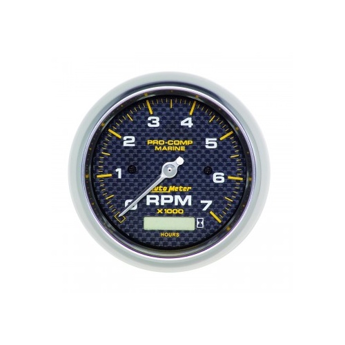 GAUGE 3-3/8" IN-DASH TACHOMETER WITH HOUR METER,0-7,000 RPM,MARINE CARBON FIBER # 200890-40