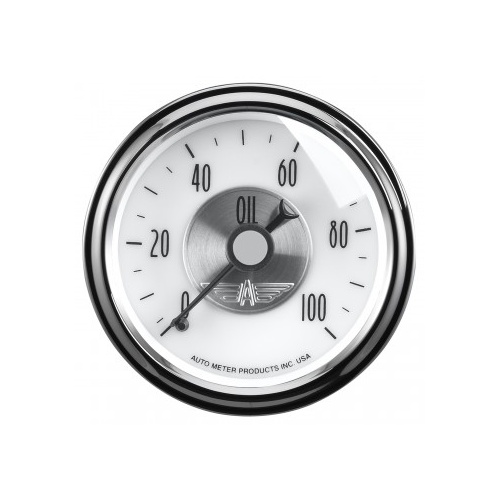 AUTOMETER GAUGE 2-1/16" OIL PRESSURE,0-100 PSI,MECHANICAL,PRESTIGE PEARL # 2023