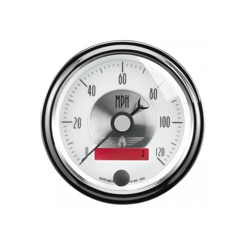 AUTOMETER GAUGE 3-3/8" SPEEDOMETER,0-120 MPH,ELECTRIC,PRESTIGE PEARL # 2084