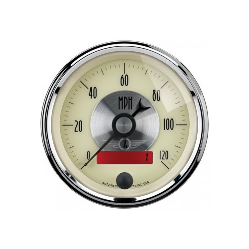 AUTOMETER GAUGE 3-3/8" SPEEDOMETER,0-120 MPH,ELECTRIC,PRESTIGE ANTIQUE IVORY # 2087