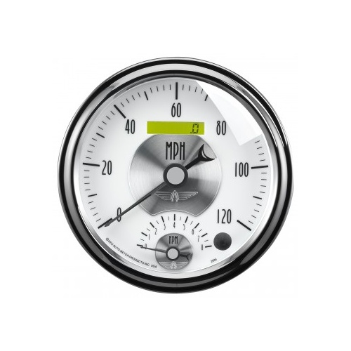 AUTOMETER GAUGE 5" TACHOMETER/SPEEDOMETER COMBO,8K RPM/120 MPH,ELECTRIC,PRESTIGE PEARL # 2095