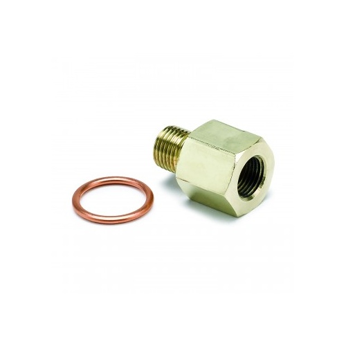AUTOMETER FITTING, ADAPTER, METRIC, M10X1 MALE TO 1/8" NPTF FEMALE, BRASS