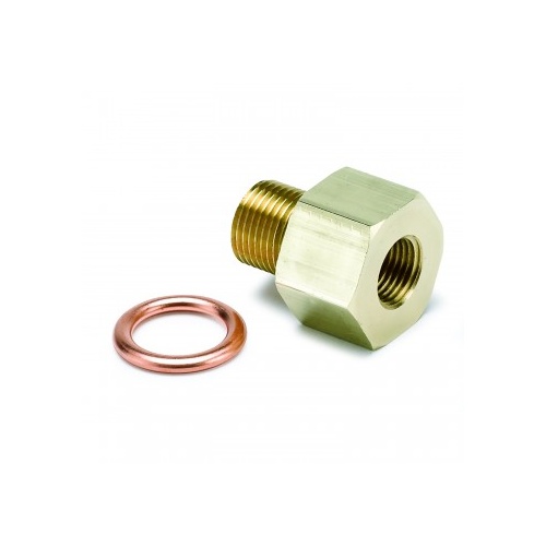 AUTOMETER FITTING, ADAPTER, METRIC, M12X1 MALE TO 1/8" NPTF FEMALE, BRASS
