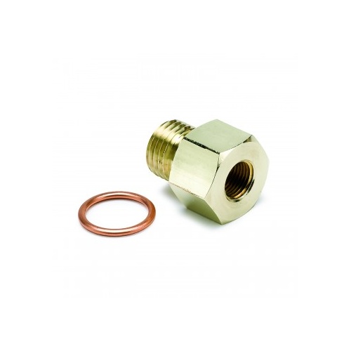 AUTOMETER FITTING, ADAPTER, METRIC, M14X1.5 MALE TO 1/8" NPTF FEMALE, BRASS