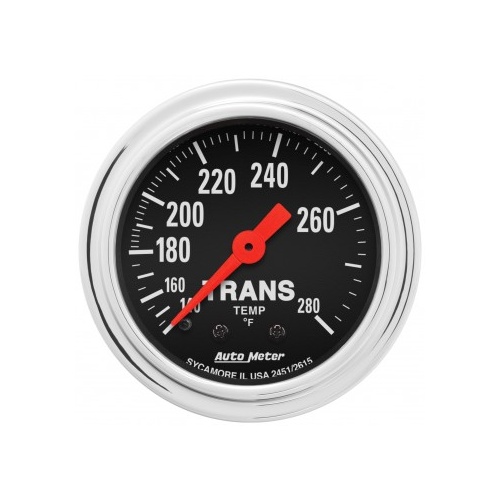 AUTOMETER GAUGE 2-1/16" TRANSMISSION TEMPERATURE,140-280F,MECHANICAL,TRADITIONAL CHROME # 2451