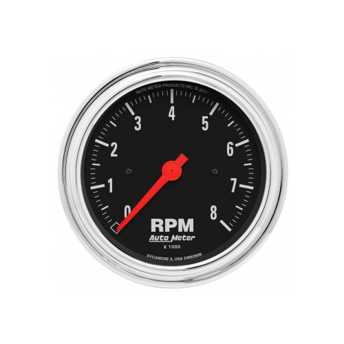 AUTOMETER GAUGE 3-3/8" IN-DASH TACHOMETER,0-8,000 RPM,TRADITIONAL CHROME # 2499