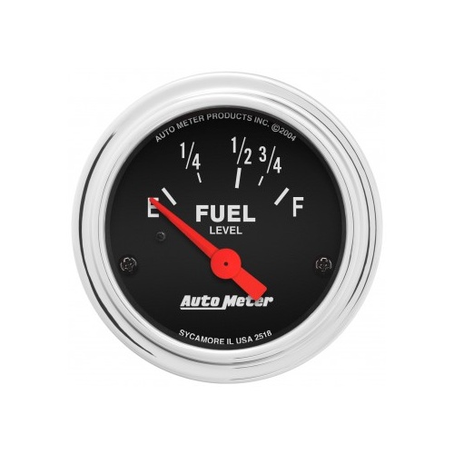 AUTOMETER GAUGE 2-1/16" FUEL LEVEL,16-158 ?,AIR-CORE,TRAD. CHROME # 2518