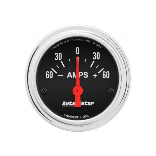AUTOMETER GAUGE 2-1/16" AMMETER,60-0-60 AMPS,TRADITIONAL CHROME # 2586