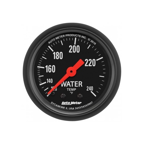 AUTOMETER GAUGE 2-1/16" WATER TEMPERATURE,120-240F,6 FT.,MECHANICAL,Z-SERIES # 2607