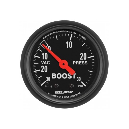 AUTOMETER GAUGE 2-1/16" BOOST/VACUUM,30 IN HG/30 PSI,MECHANICAL,Z-SERIES # 2614
