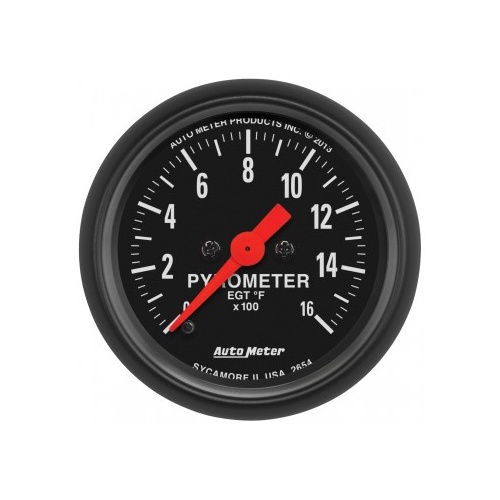 AUTOMETER GAUGE 2-1/16" PYROMETER,0-1600F,STEPPER MOTOR,Z-SERIES # 2654