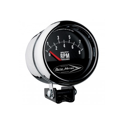 AUTOMETER GAUGE 3-3/4" PEDESTAL RETRO TACH,0-8,000 RPM,SHORT SWEEP,TRADITIONAL CHROME # 2897