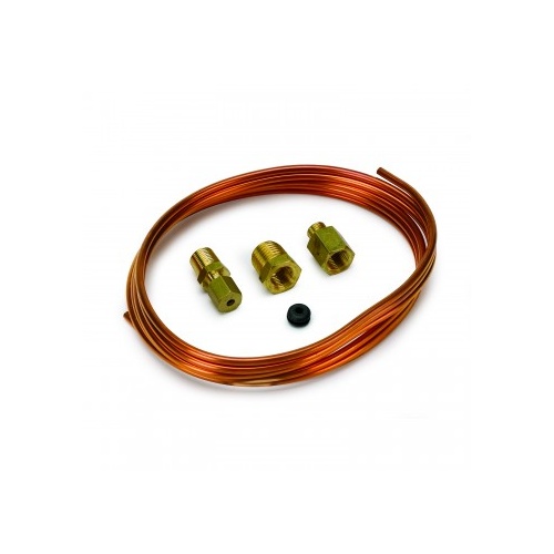 AUTOMETER TUBING,COPPER,1/8",6FT. LENGTH,+ 1/8" NPTF BRASS COMPRESSION FITTINGS