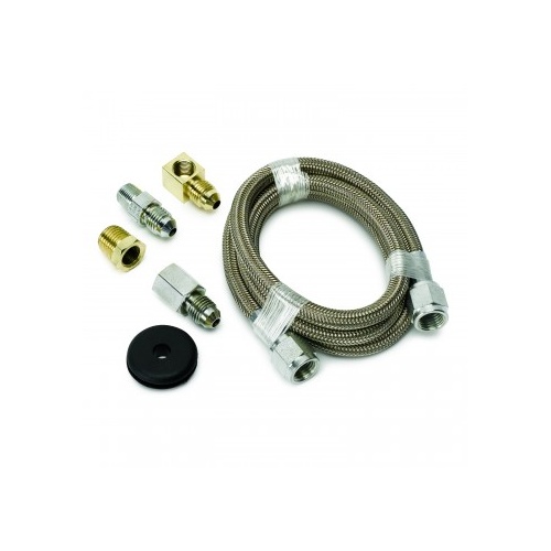 AUTOMETER LINE,BRAIDED SST,4 DIA.,3FT. LENGTH,-4AN +1/8" NPTF FITTINGS