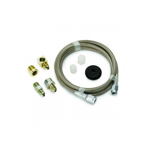 AUTOMETER LINE,BRAIDED SST,3 DIA.,4FT. LENGTH,-3AN +1/8" NPTF FITTINGS