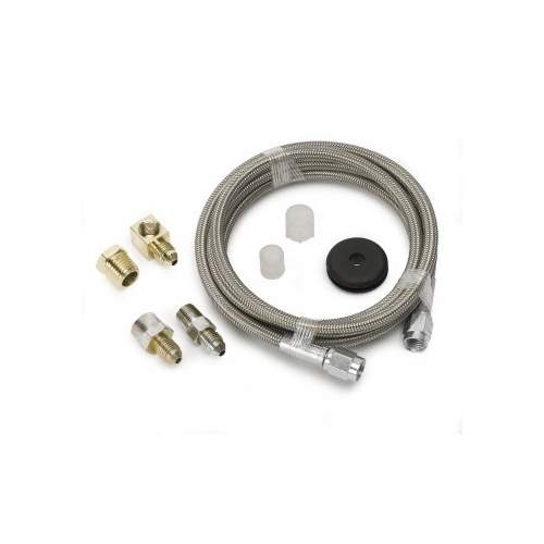 AUTOMETER LINE,BRAIDED SST,3 DIA.,6FT. LENGTH,-3AN +1/8" NPTF FITTINGS