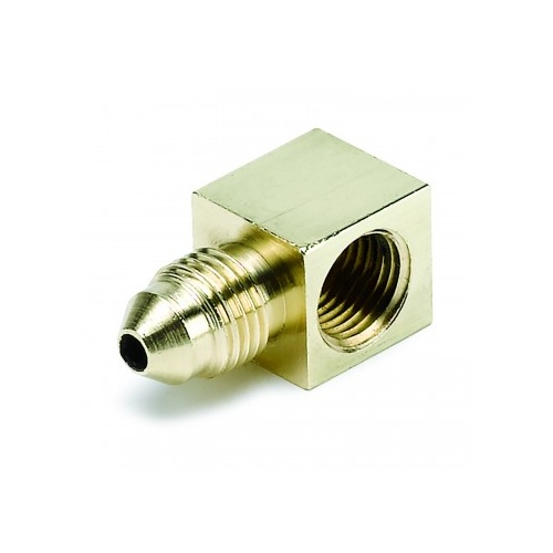 AUTOMETER FITTING, ADAPTER, 90 °, 1/8" NPTF FEMALE TO -3AN MALE, BRASS