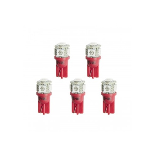 AUTOMETER LED BULB, REPLACEMENT, T3 WEDGE, RED, 5 PACK