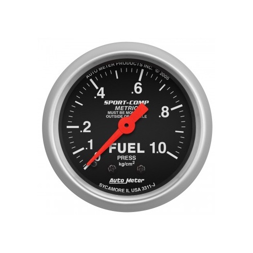 AUTOMETER GAUGE 2-1/16" FUEL PRESSURE,0-1.0 KG/CM2,MECHANICAL,SPORT-COMP # 3311-J