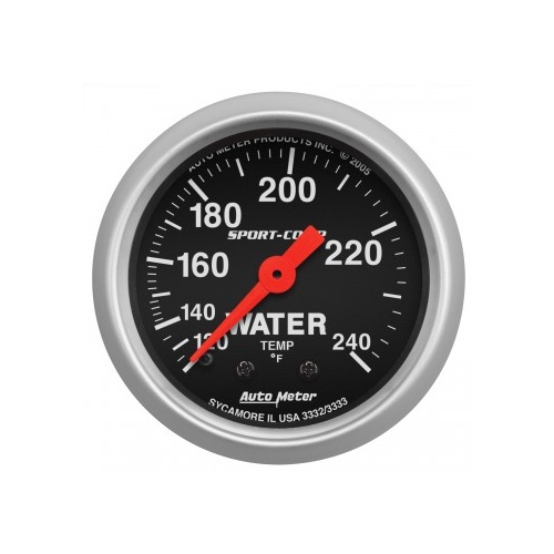 AUTOMETER GAUGE 2-1/16" WATER TEMPERATURE,120-240F,12 FT.,MECHANICAL,SPORT-COMP # 3333