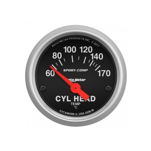 AUTOMETER GAUGE 2-1/16" CYLINDER HEAD TEMPERATURE,60-170C,AIR-CORE,SPORT-COMP # 3336-M