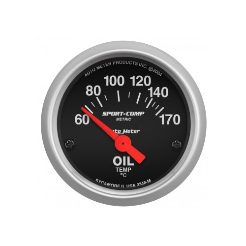 AUTOMETER GAUGE 2-1/16" OIL TEMPERATURE,60-170C,AIR-CORE,SPORT-COMP # 3348-M
