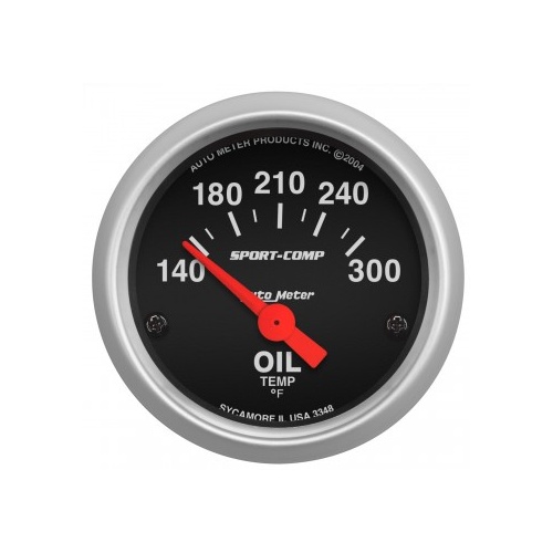 AUTOMETER GAUGE 2-1/16" OIL TEMPERATURE,140-340F,AIR-CORE,SPORT-COMP # 3348