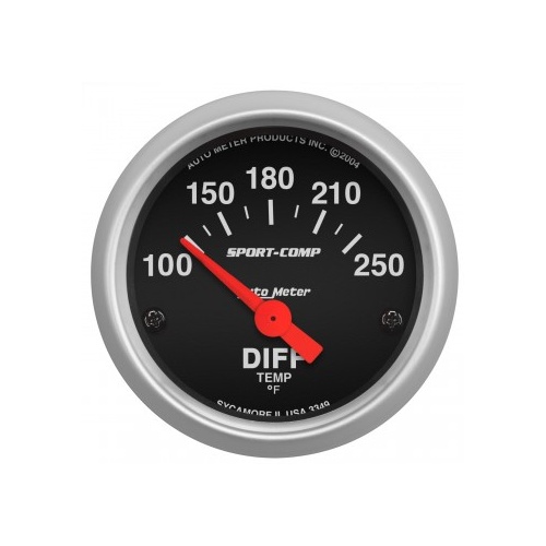 AUTOMETER GAUGE 2-1/16" DIFFERENTIAL TEMPERATURE,100-250F,AIR-CORE,SPORT-COMP # 3349