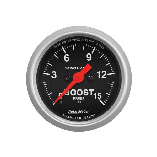 AUTOMETER GAUGE 2-1/16" BOOST,0-15 PSI,STEPPER MOTOR,SPORT-COMP # 3350