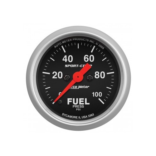 AUTOMETER GAUGE 2-1/16" FUEL PRESSURE,0-100 PSI,STEPPER MOTOR,SPORT-COMP # 3363