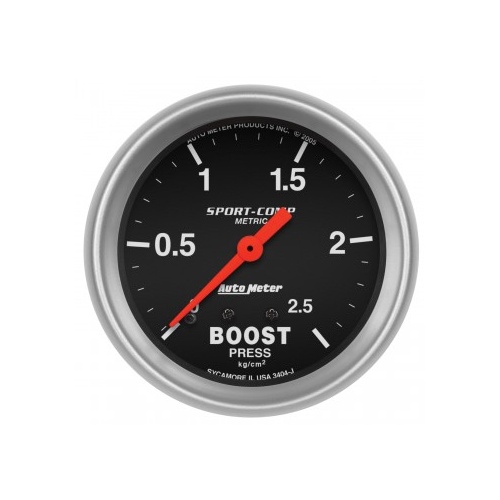 AUTOMETER GAUGE 2-5/8" BOOST,0-2.5 KG/CM2,MECHANICAL,SPORT-COMP # 3404-J