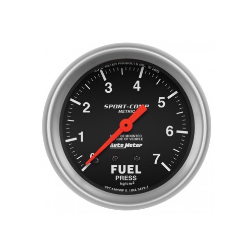 AUTOMETER GAUGE 2-5/8" FUEL PRESSURE,0-7 KG/CM2,MECHANICAL,SPORT-COMP # 3412-J