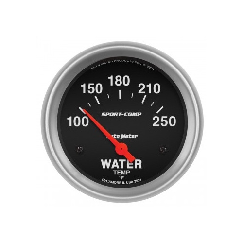 AUTOMETER GAUGE 2-5/8" WATER TEMPERATURE,100-250F,AIR-CORE,SPORT-COMP # 3531