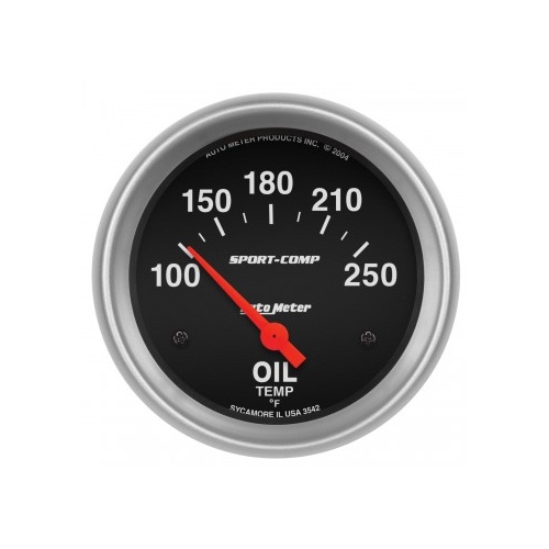 AUTOMETER GAUGE 2-5/8" OIL TEMPERATURE,100-250F,AIR-CORE,SPORT-COMP # 3542