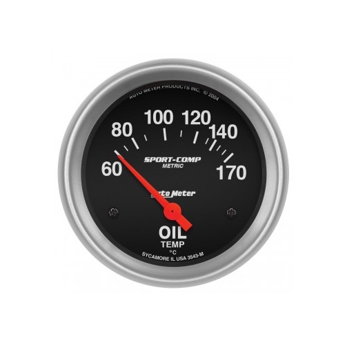 AUTOMETER GAUGE 2-5/8" OIL TEMPERATURE,60-170C,AIR-CORE,SPORT-COMP # 3543-M