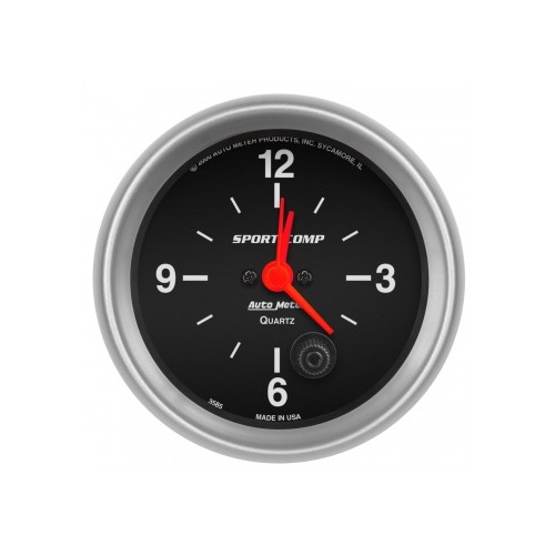 AUTOMETER GAUGE 2-5/8" CLOCK,12 HOUR,SPORT-COMP # 3585