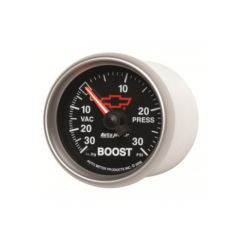 AUTOMETER GAUGE 2-1/16" BOOST/VACUUM,30 IN HG/30 PSI,CHEVY RED BOWTIE # 3603-00406