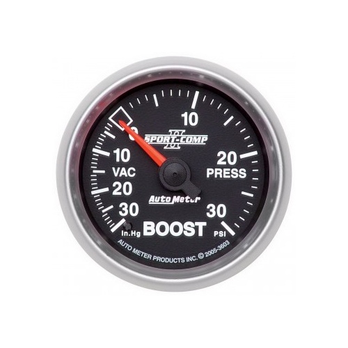AUTOMETER GAUGE 2-1/16" BOOST/VACUUM,30 IN HG/30 PSI,MECHANICAL,SPORT-COMP II # 3603